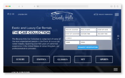 Beverly Hills Car Collection Website Design: Booking Page